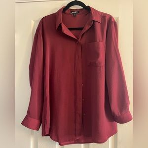 Express Ruby Satin Portofino shirt